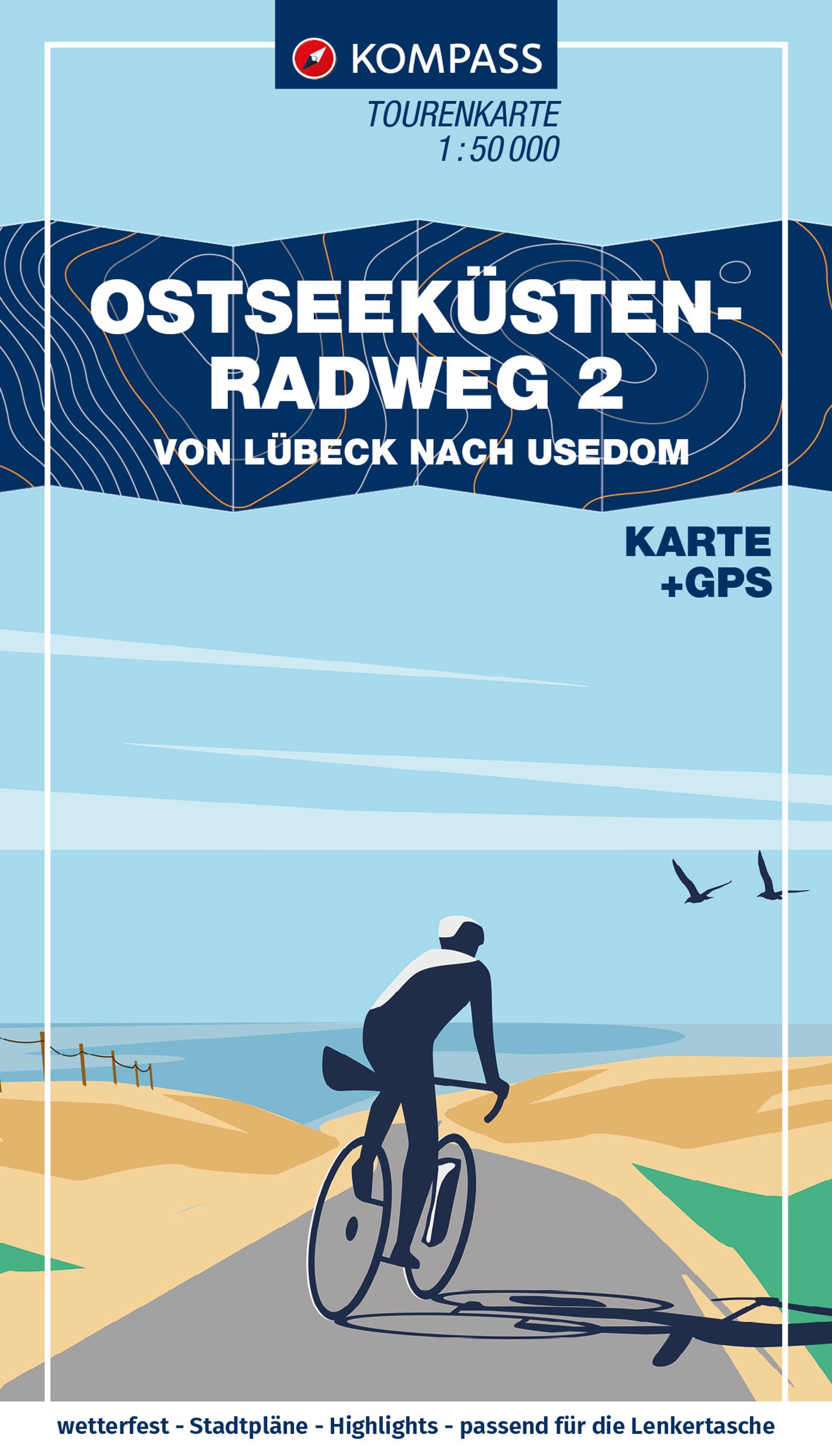 KOMPASS Fahrrad-Tourenkarte Ostseeküstenradweg 2