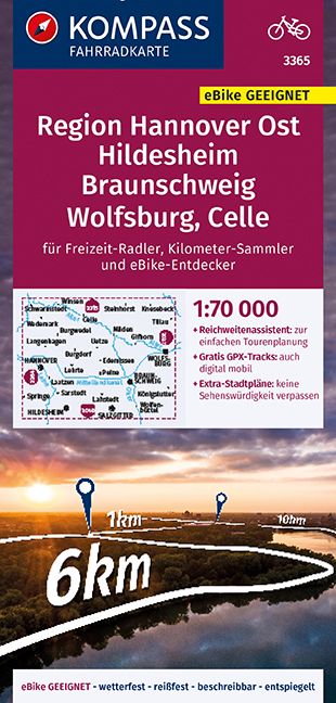 9783991213055 Cover Kompass Fahrradkarte Region Hannover Ost, Hildesheim, Braunschweig, Wolfsburg, Celle
