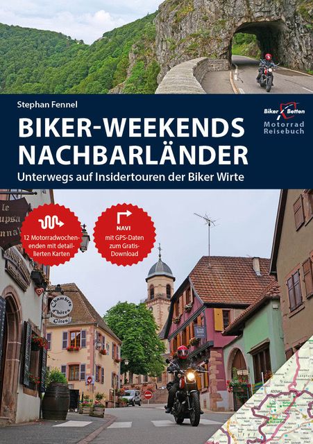 Motorrad Reiseführer Biker-Weekends Nachbarländer Stadt, Straße, Werbung, Nachbarschaft, Plakat