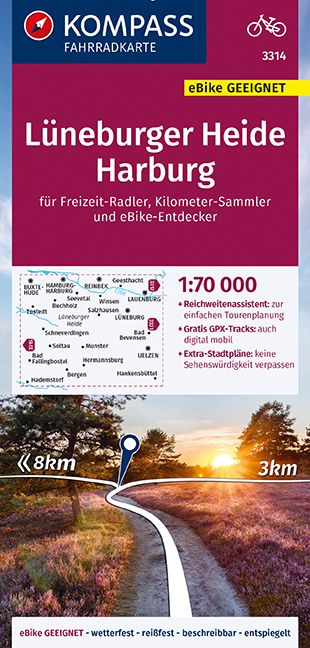 9783991213475 Cover Kompass Fahrradkarte Lüneburger Heide