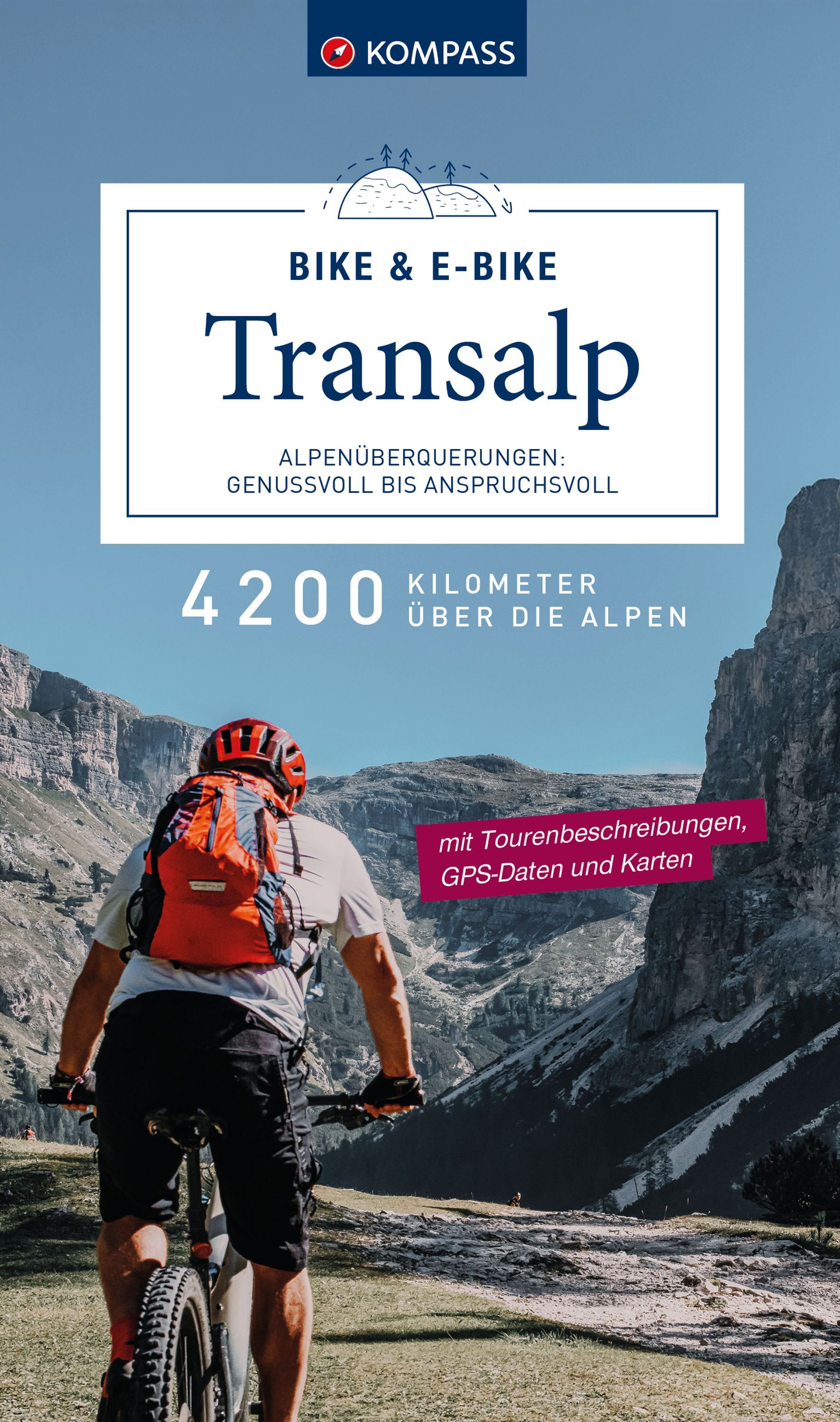 KOMPASS Transalp Bike & E-Bike Alpenüberquerungen Helme, Person, Fahrrad, Transport, Fahrzeug