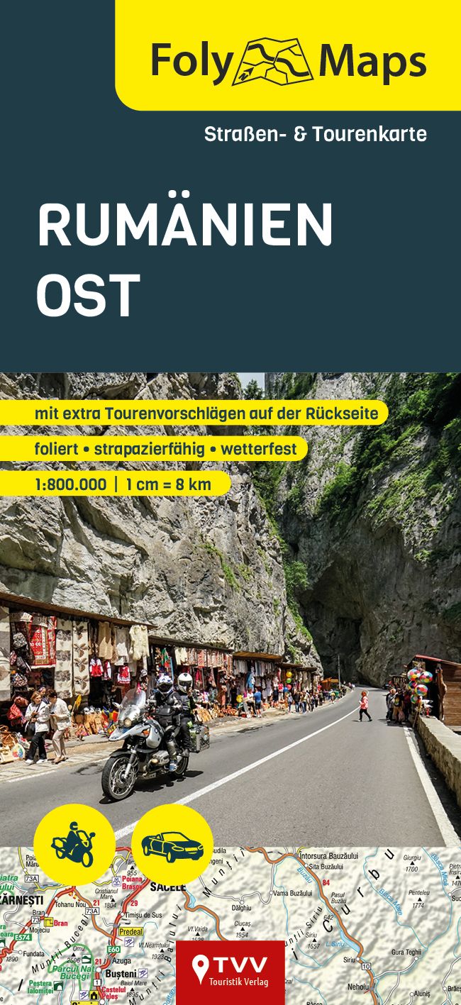 FolyMaps Rumänien Ost Werbung, Plakat, Rad, Straße, Motorrad