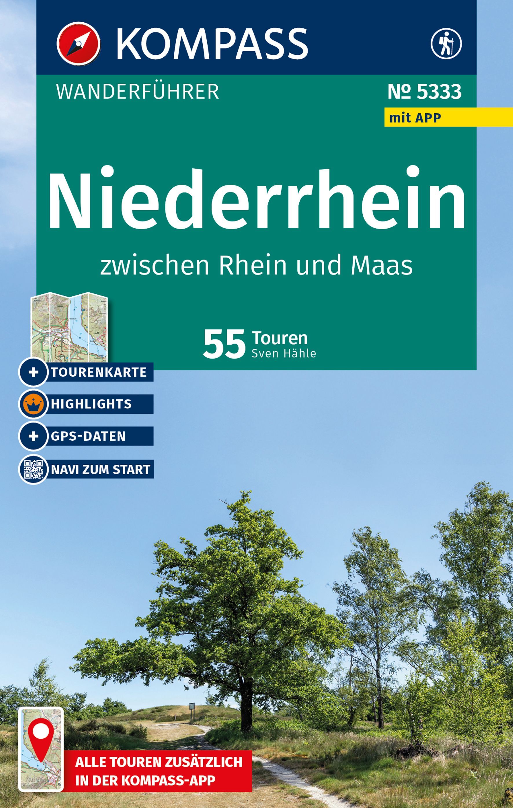 Wanderführer, Niederrhein, Tourenkarte, Wandern, GPS-Daten
