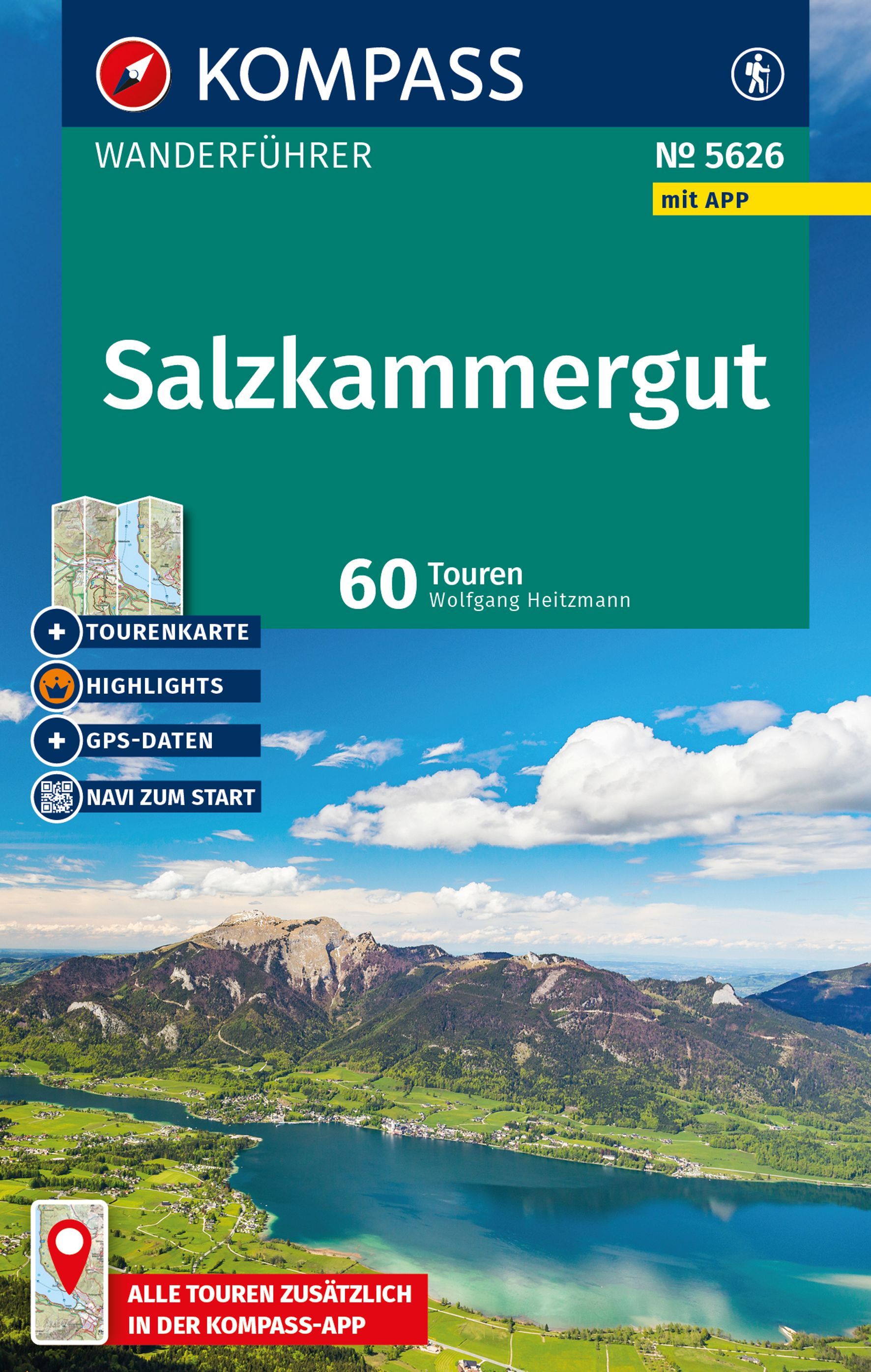 KOMPASS Wanderführer Salzkammergut, 60 Touren Werbung, Plakat, Draußen, Natur, Land
