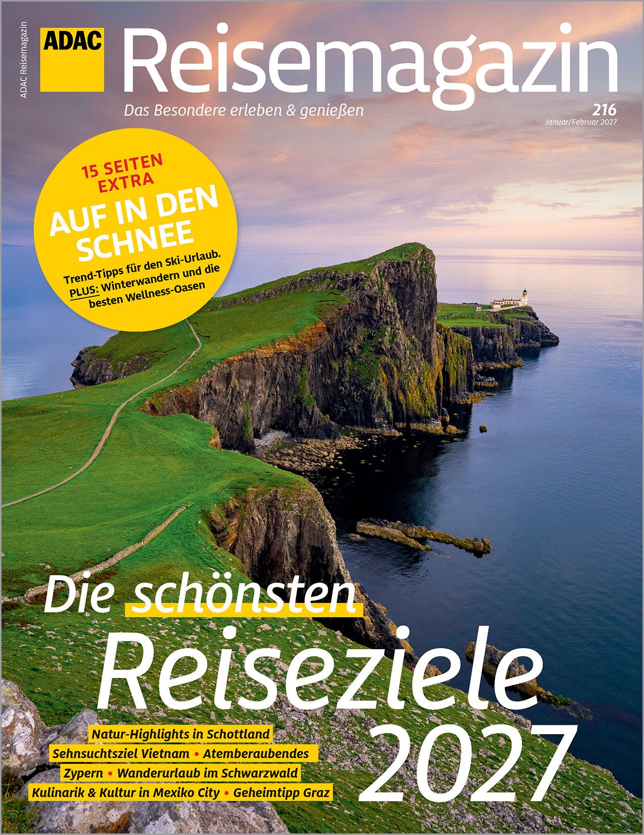 Reisemagazin, Klippenküste, Meerespanorama, Naturhighlight, Jahreszeit 2027