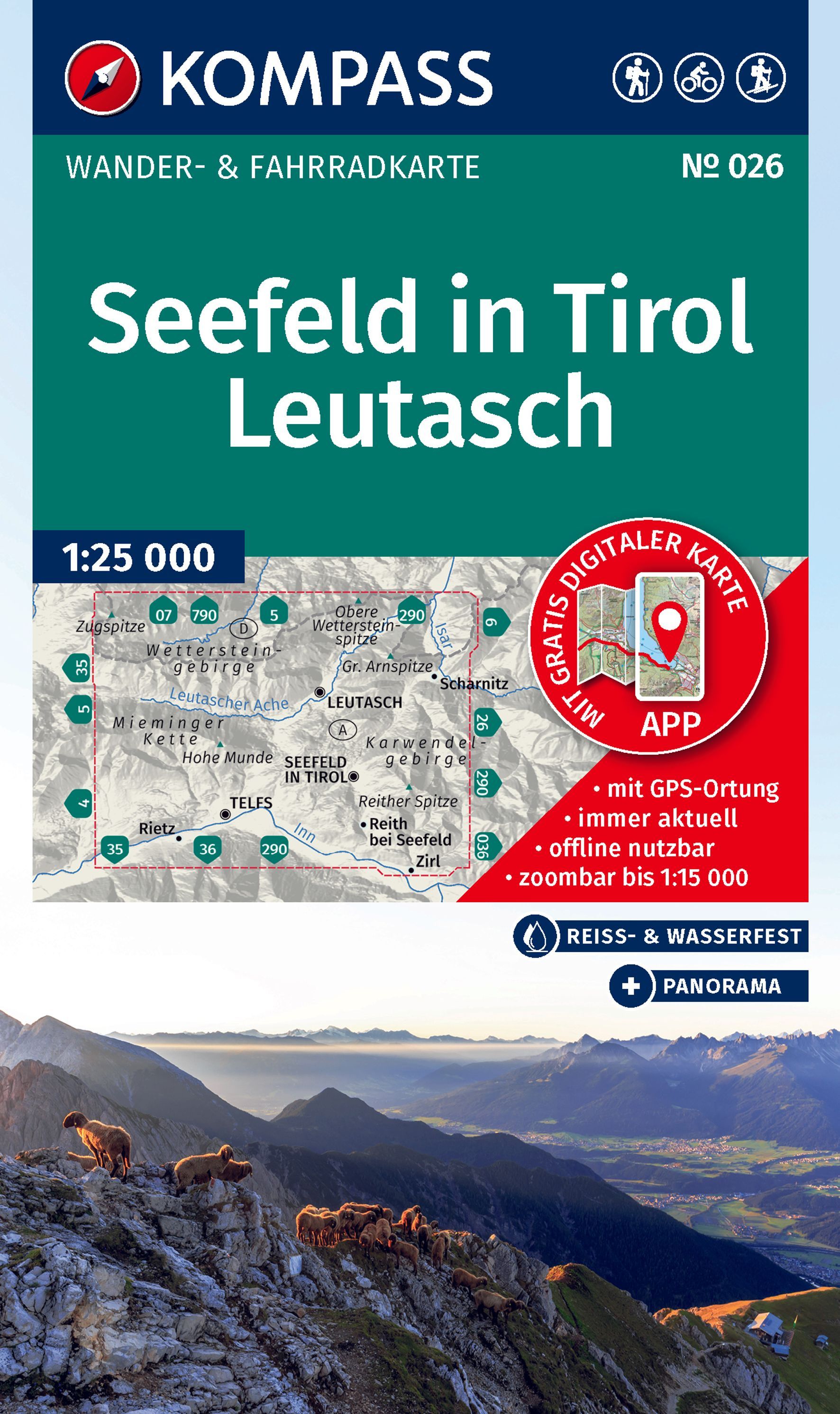 Wanderkarte, Tirol, Seefeld, Leutasch, Kartografie