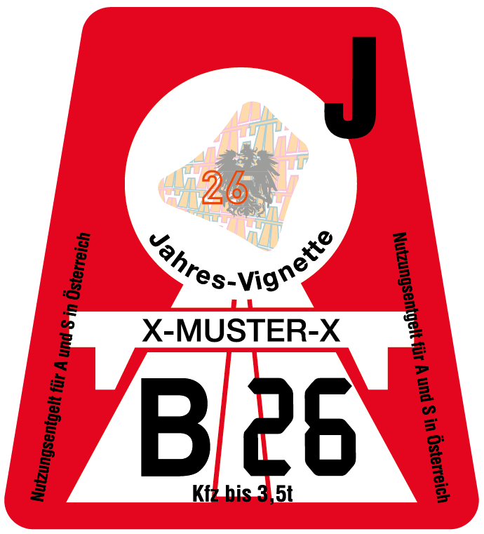 Österreich Vignette PKW - 1 Jahr
