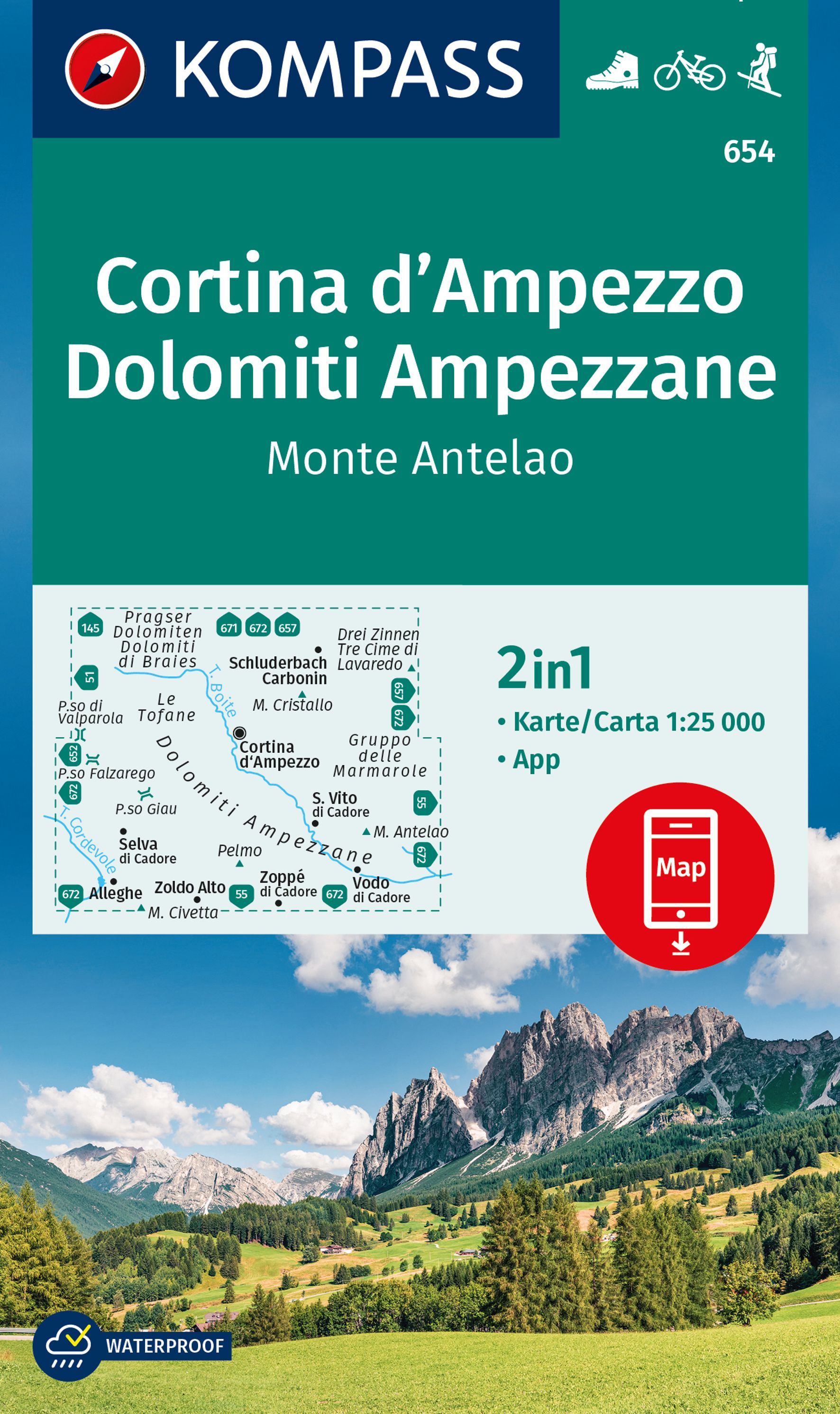 9783991540397 Cover Kompass Wanderkarte Cortina d'Amezzo, Dolomiti Ampezzane