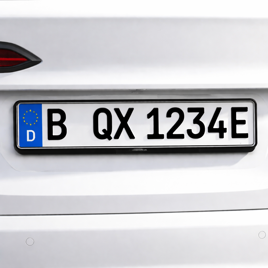  license plate, car plate, Germany plate, B, QX 1234E