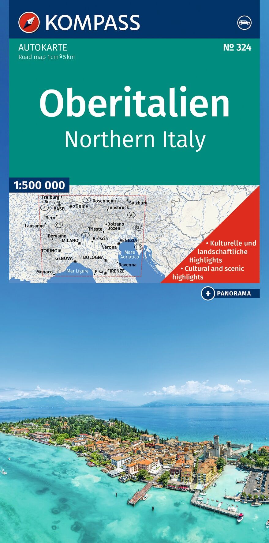 Reisekarte, Autokarte, Nord Italien, Oberitalien, Küstenbild