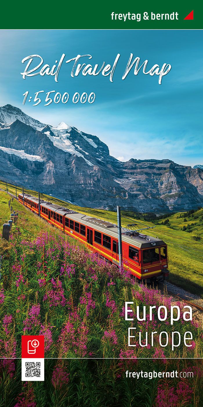 Europa, Rail Travel Map 1:5.500.000, f&b Natur, Draußen, Szenerie, Zug, QR-Code
