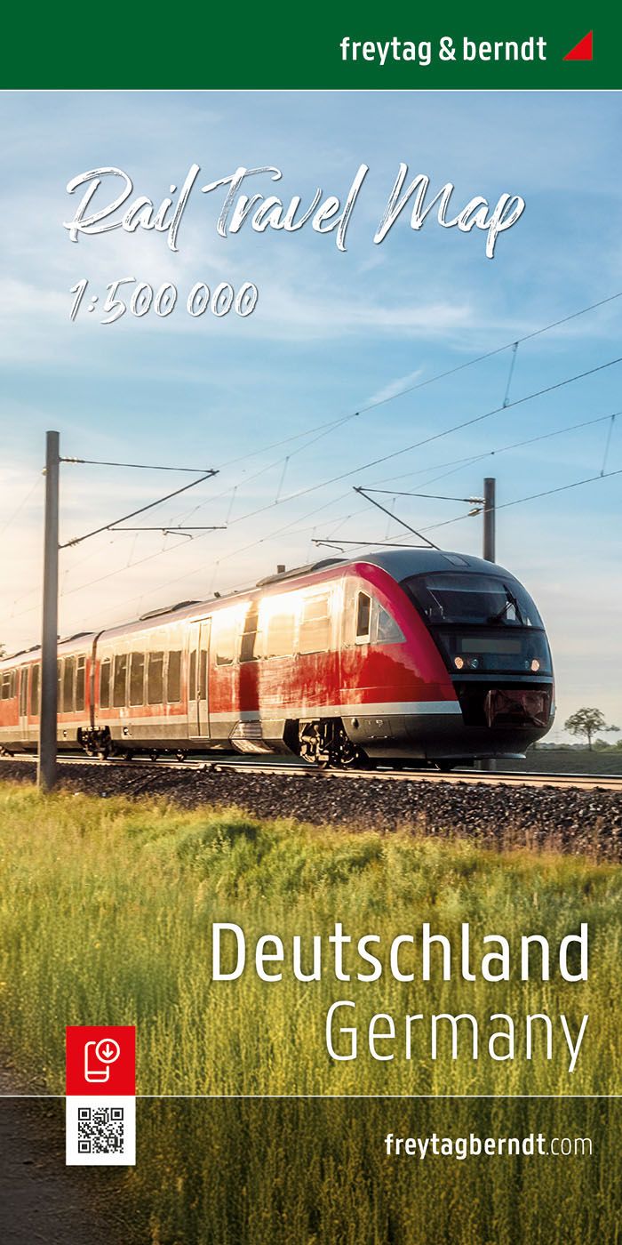 Deutschland, Rail Travel Map 1:500.000, f&b Eisenbahn, Zug, Fahrzeug, Werbung, QR Code