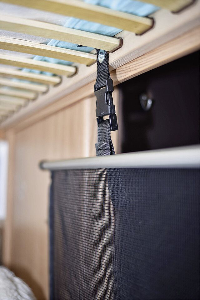 Bettlatten, Stoffnetz, Halterung, Gurtband, Rollo