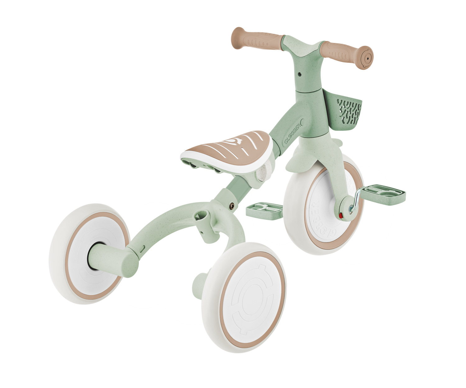 Kinderfahrrad, Wandelrad, Trike, Dreirad, Holzoptik