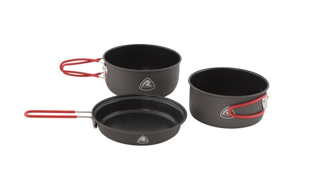 Camping cookware, Tulip pot?, bowl?, folding handle, non-stick, camping stove accessories