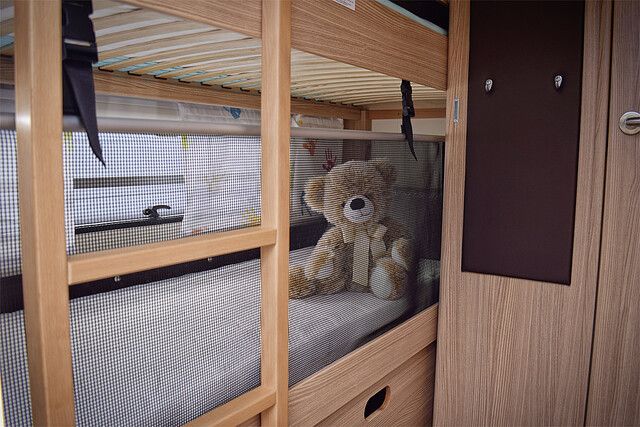 Kinderbett, Etagenbett, Holz, Kleines Bettzeug, Spielzeugteddy