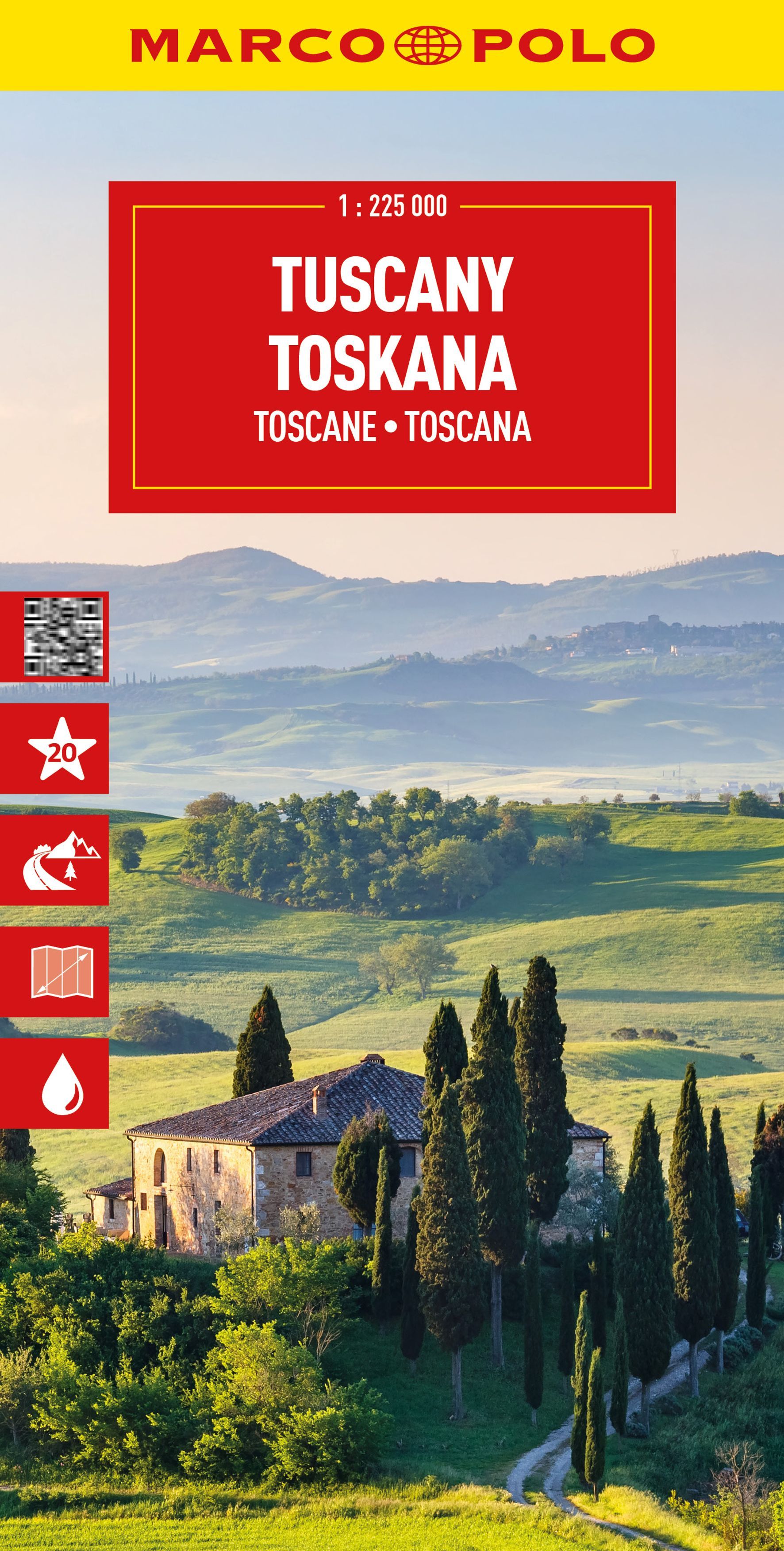 MARCO POLO Reisekarte Italien 07 Toskana 1:225.000 Baum, Werbung, Natur, Draußen, Gras