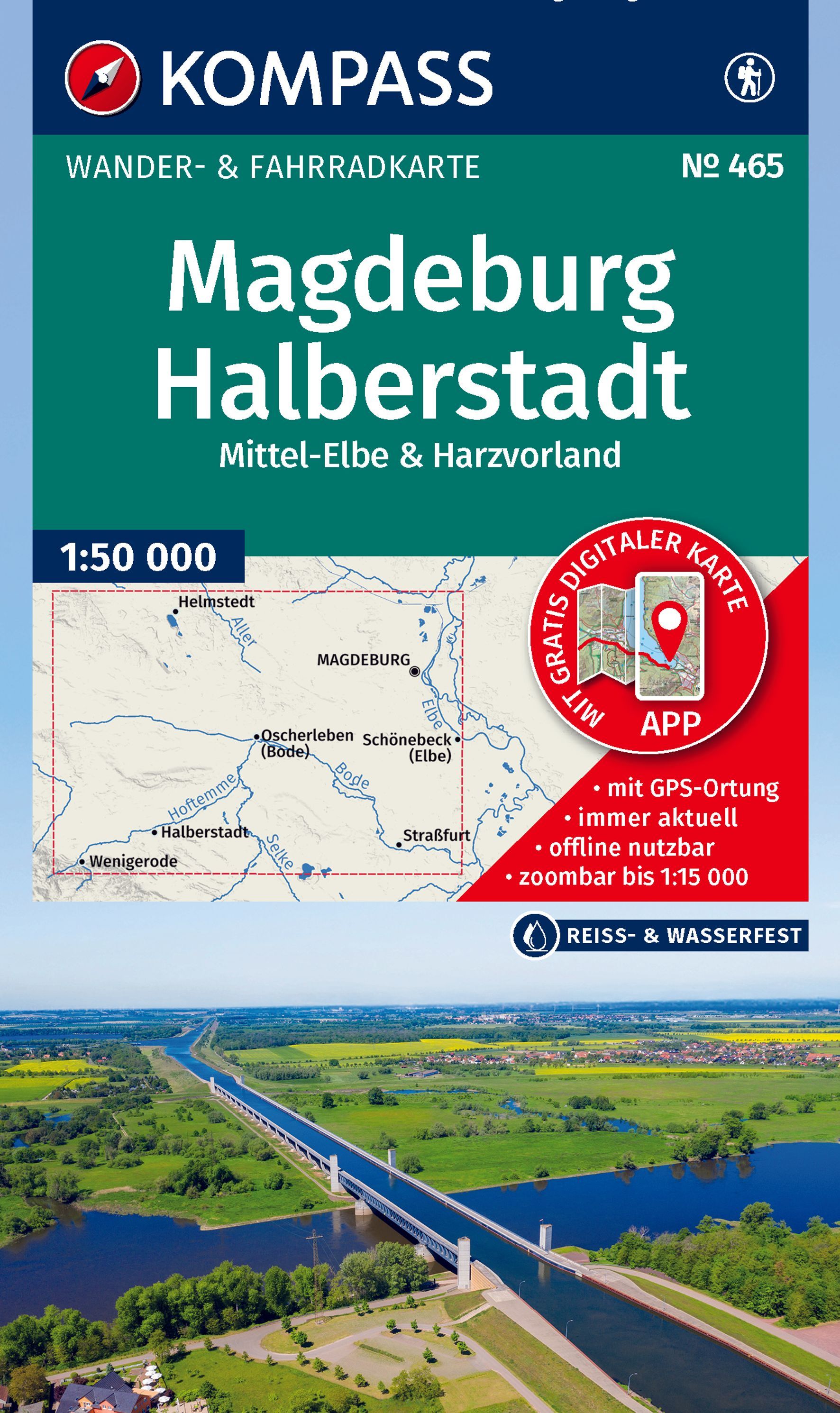 Karte, Wanderkarte, Magdeburg, Halberstadt, Mittellandkanal