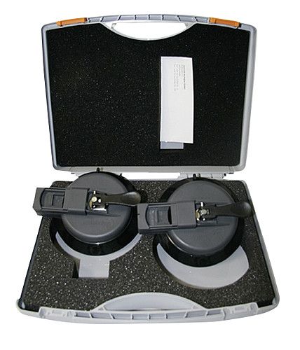 994351712 Grauer Koffer, 2 mal Multianker Schwarz, schaumstoff