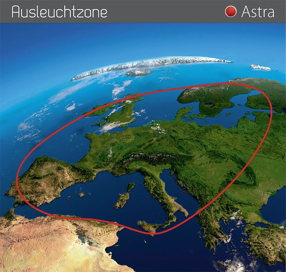 Ausleuchtzone Astra Europa für Megasat 