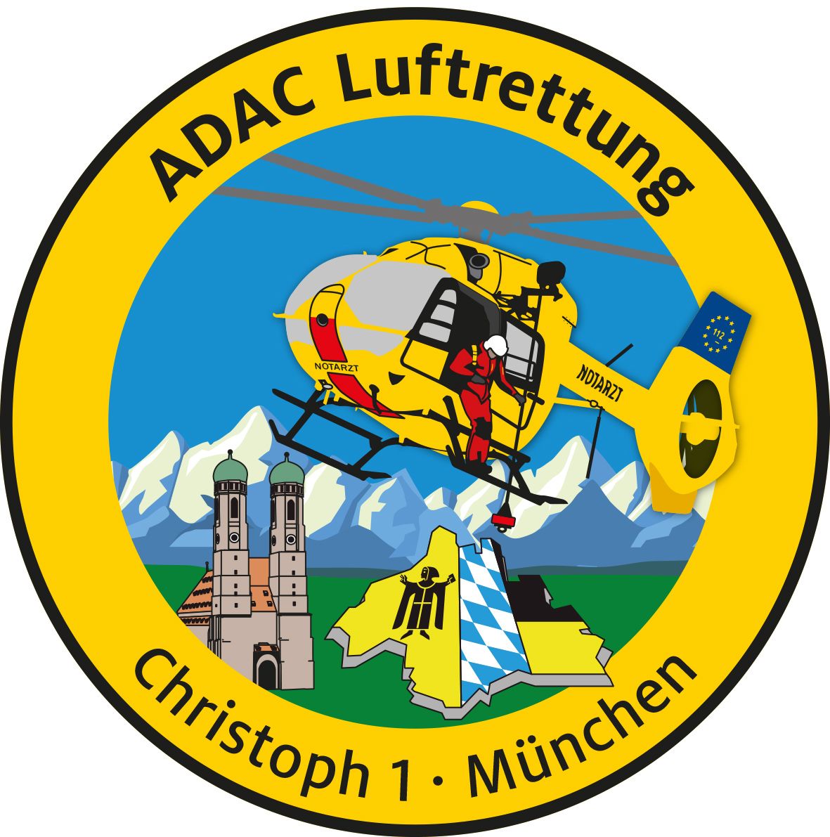 Fanpatch-Chr-1_Muenchen_02-18-Test Fanpatch ADAC Luftrettung Christoph 1 München