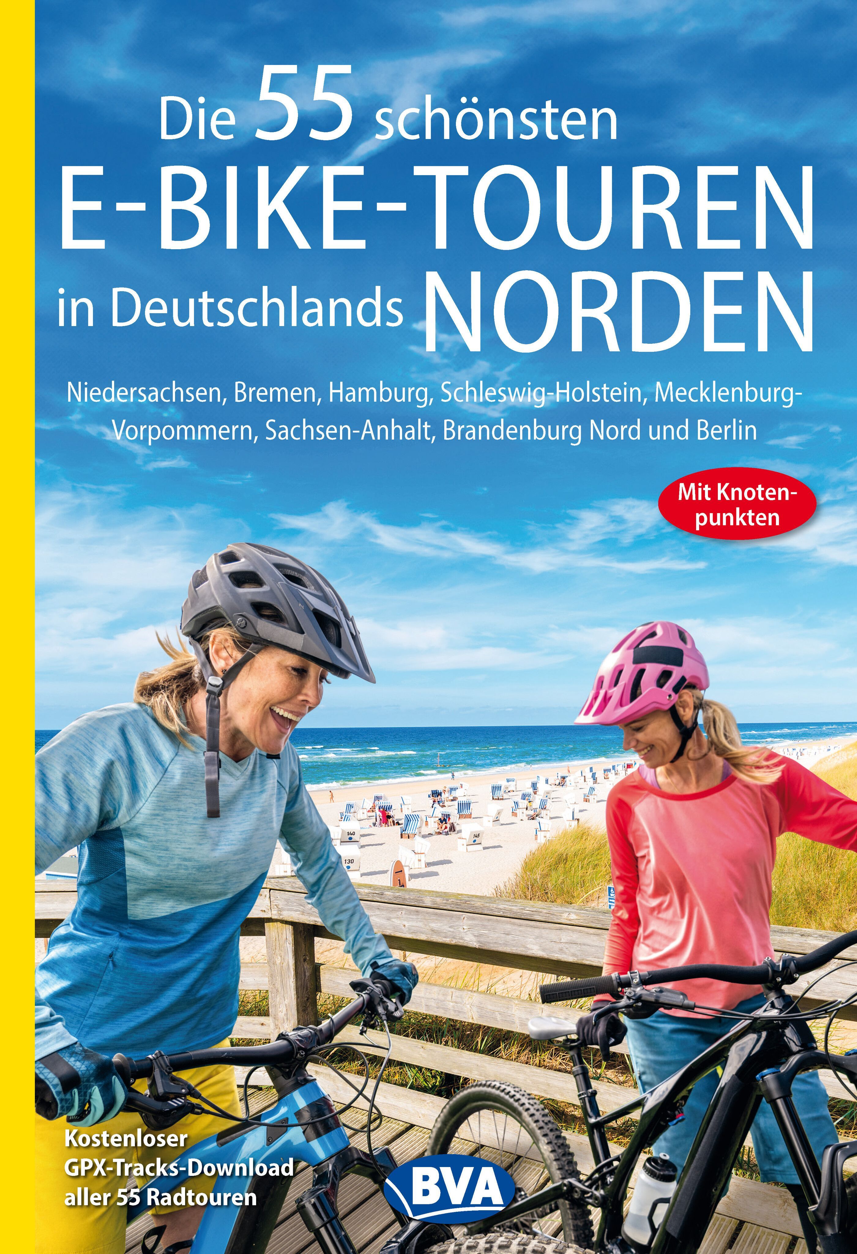 Die 55 schönsten E-Bike Touren Deutschland Nord Helme, Werbung, Plakat, Person, Handschuh