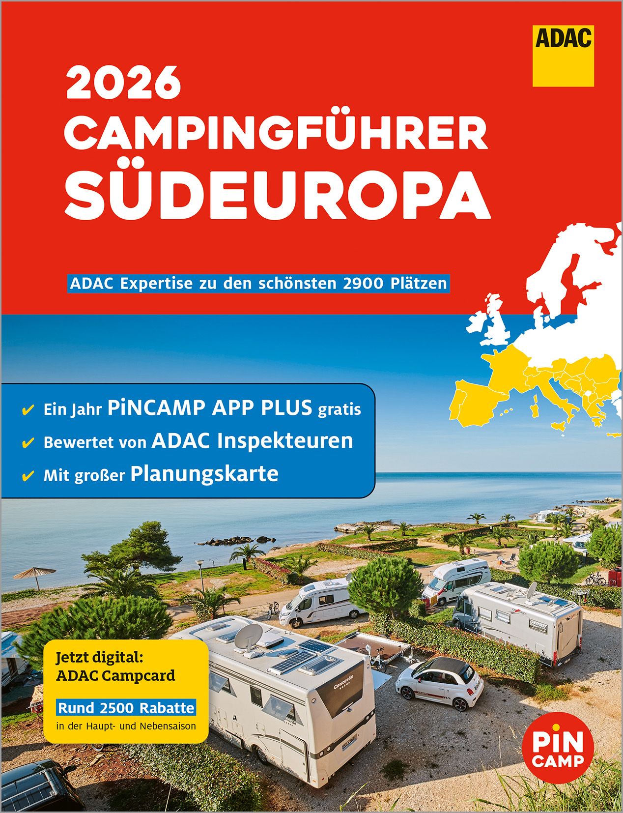 Cover  Campingführer Südeuropa Meer Wohnwagen am Strand