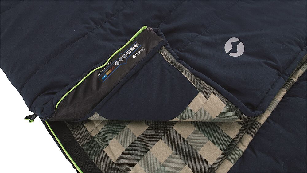 Outwell Schlafsack Camper Lux, zur Decke aufgemacht Außenseite, mit Innentasche