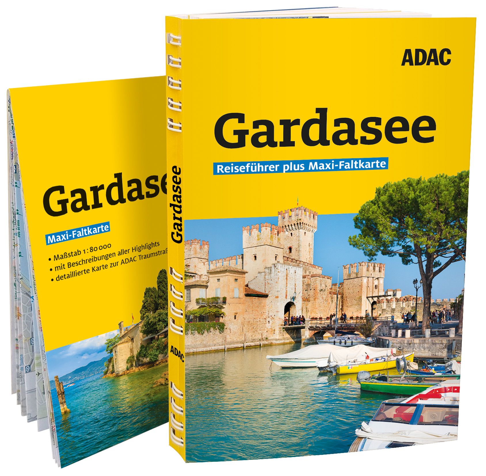 ADAC Reiseführer plus Gardasee Werbung, Plakat, Uferpromenade, Boot, Veröffentlichung