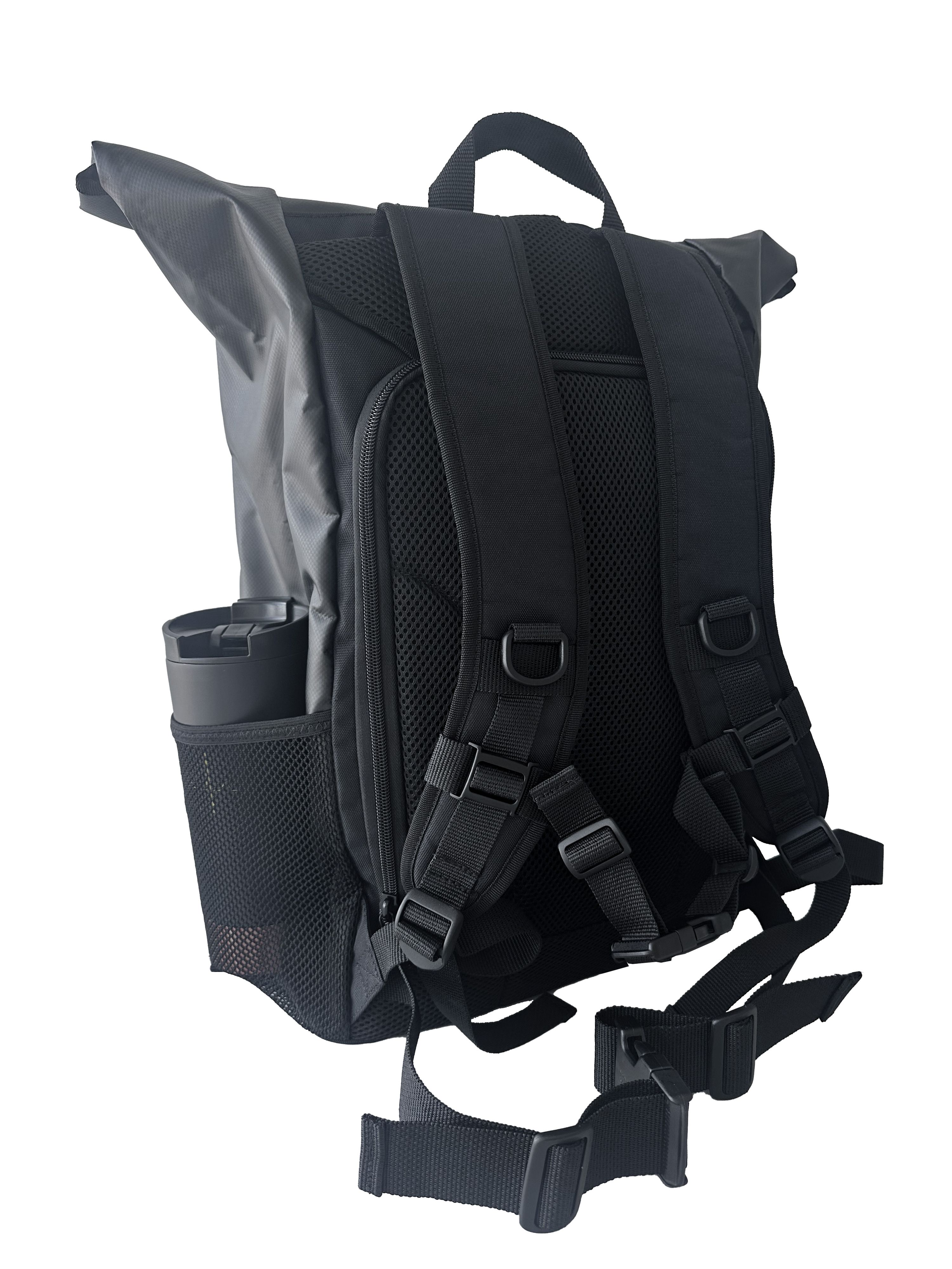 Rucksack der Luftrettung von hinten, schwarz