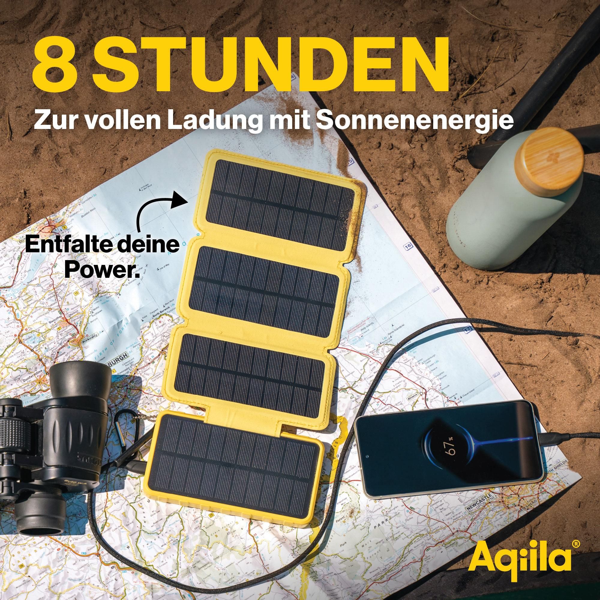 Solarmodul, Solarpanel, Powerbank, Kartenmap, Campingausrüstung