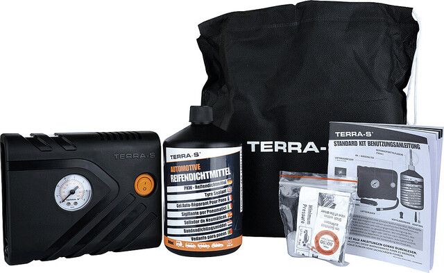 Luftkompressor, Autoistenschutz, Dichtmittel, Notfallset, Tragetasche