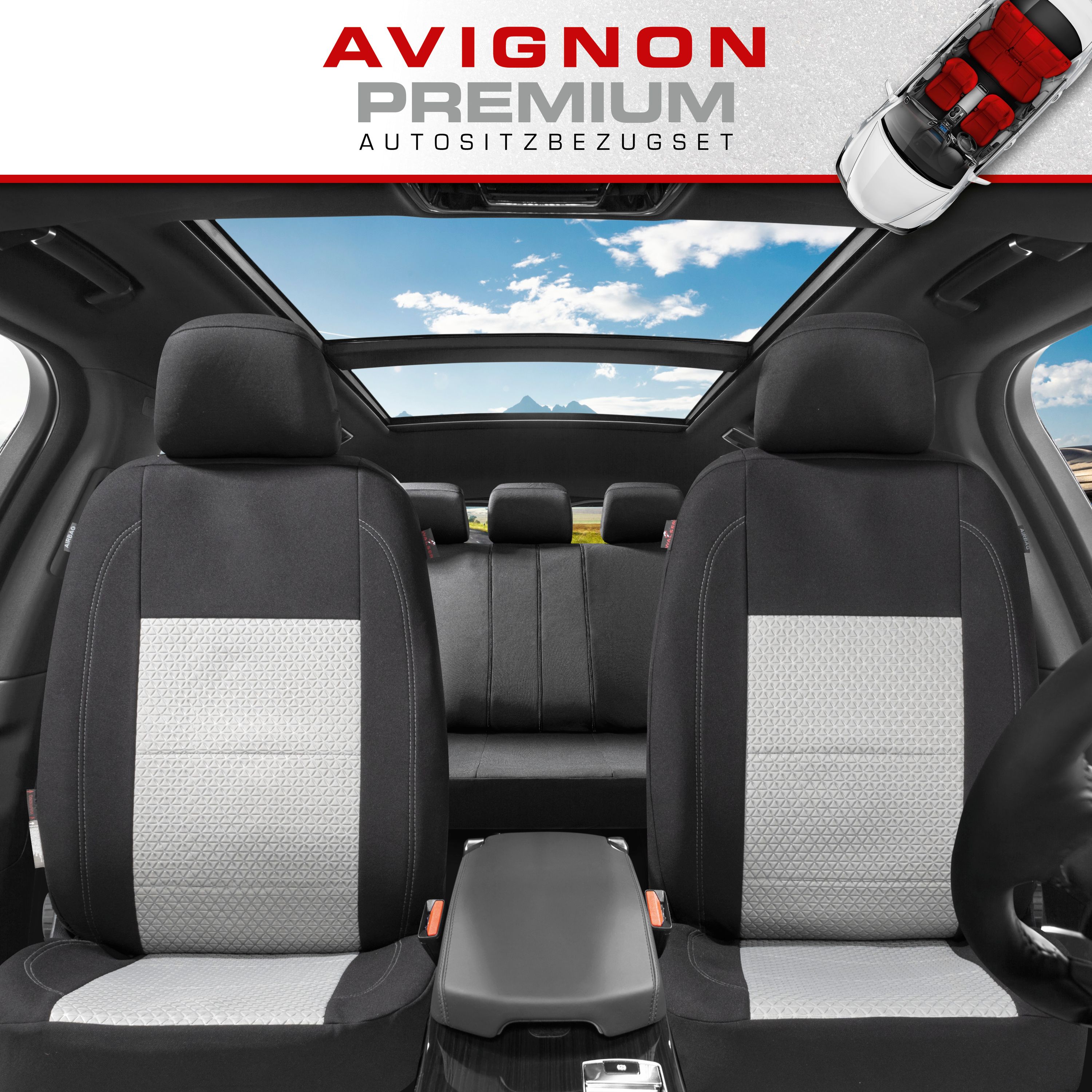 Autositzbezüge von vorne 