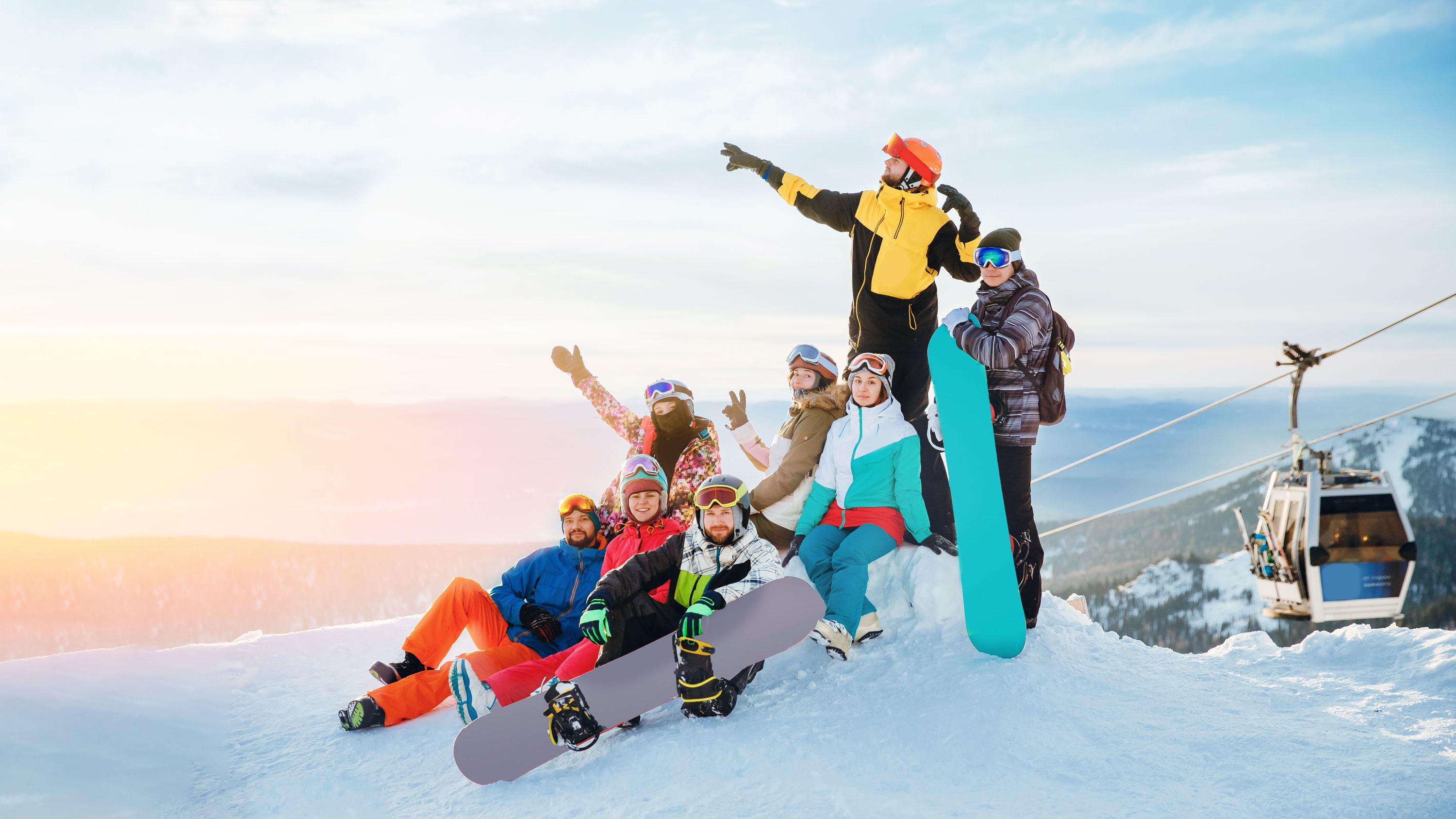 Schnee, Bergspitze, Personen, Skifahrer, Skilift