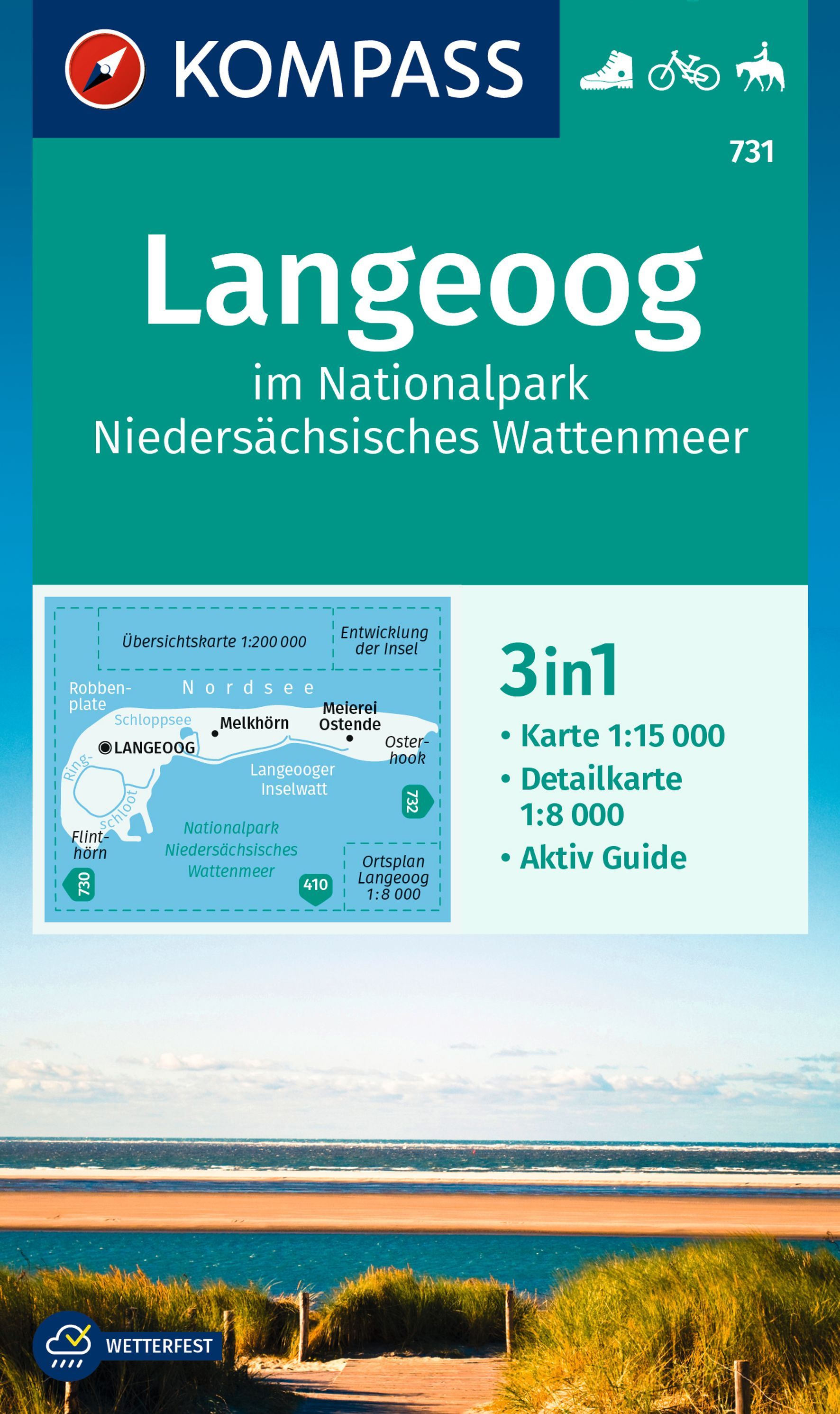 9783991217190 Cover Kompass Wanderkarte Langeoog