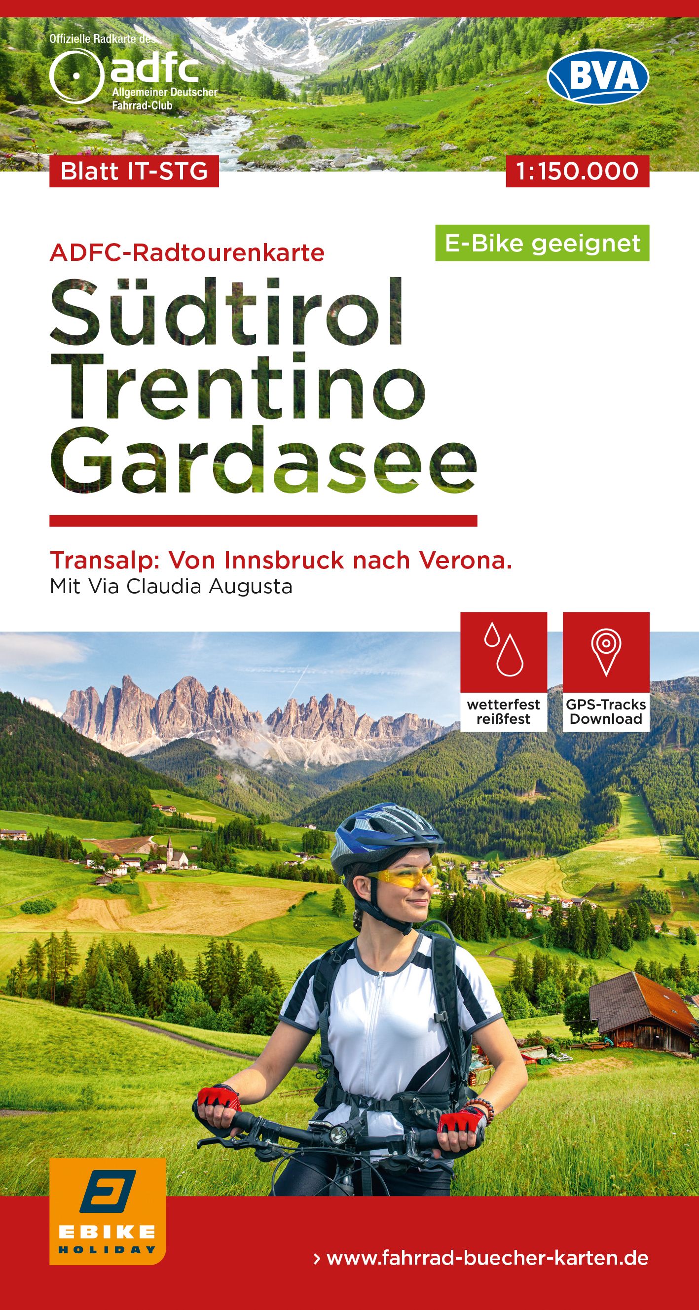 9783969901571 Cover ADFC Radtourenkarte Südtirol, Trentino, Gardasee