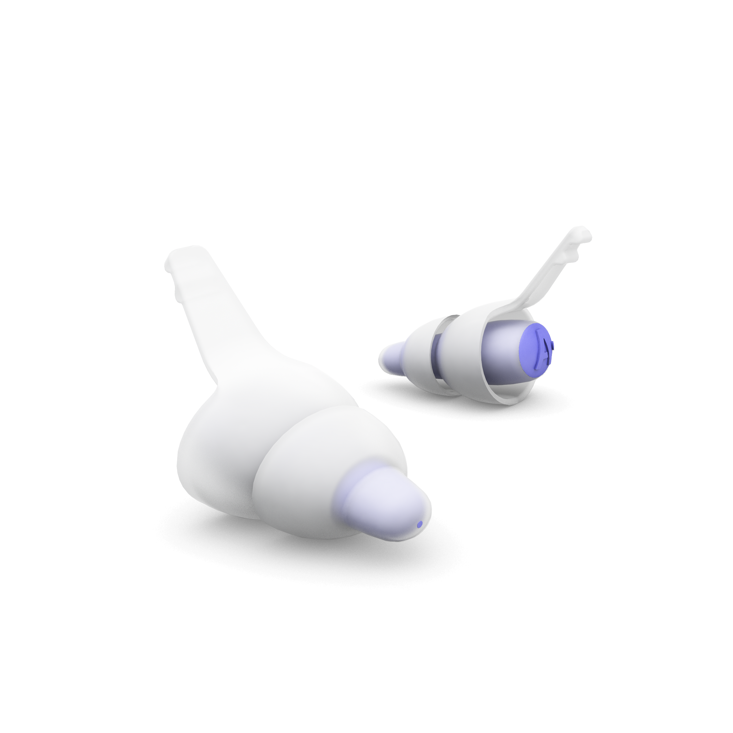 Ohrstöpsel, Weiß, Hellblauer einsatz