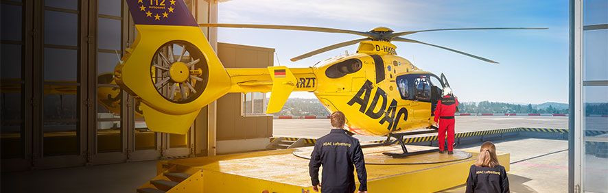 Hubschrauber, ADAC, Gelb, Sommer, Sonne