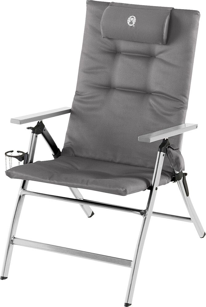 997029713 Coleman Klappstuhl, ausgeklappt, seitlich, grau
