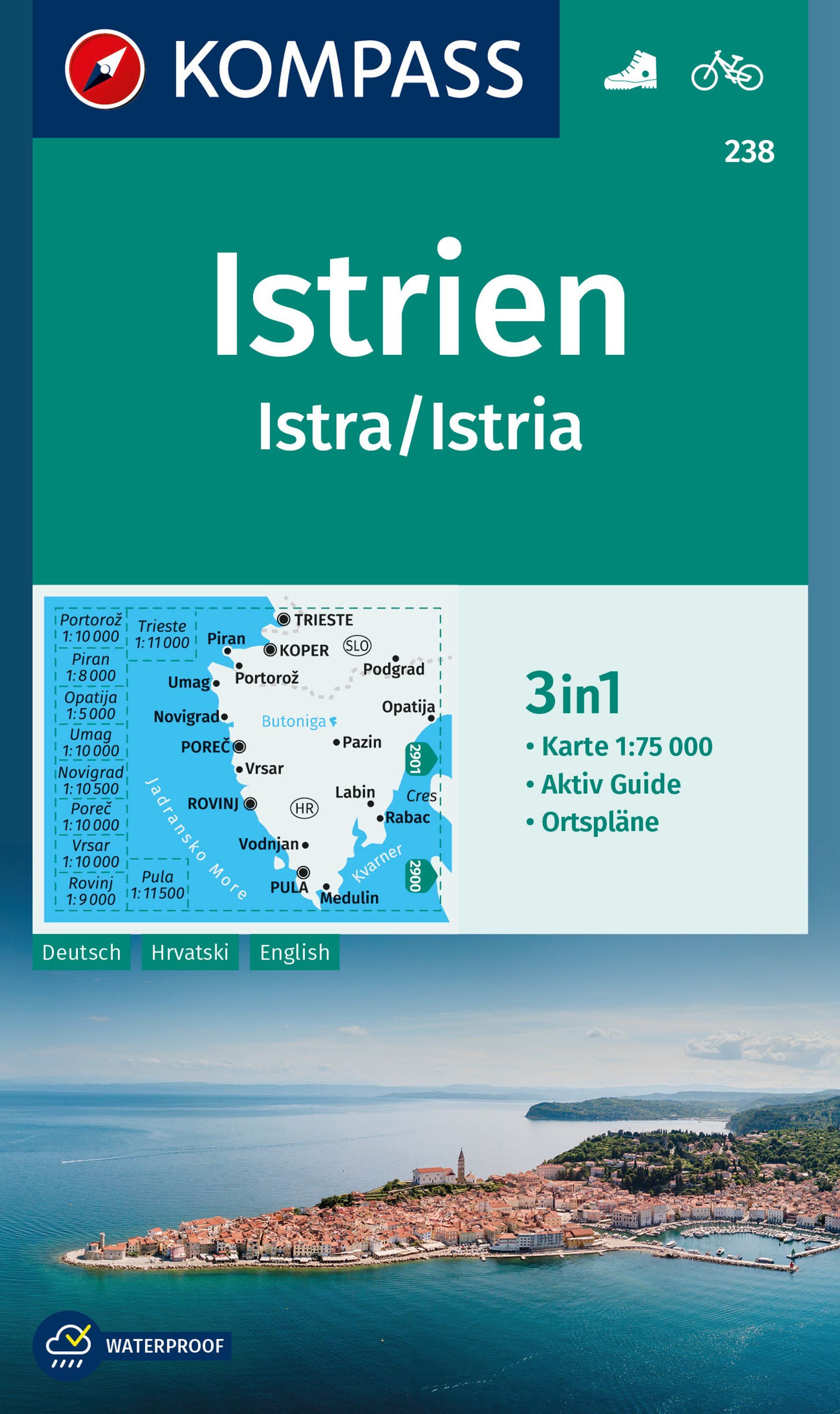 9783990449547 Cover Kompass Wanderkarte Istrien