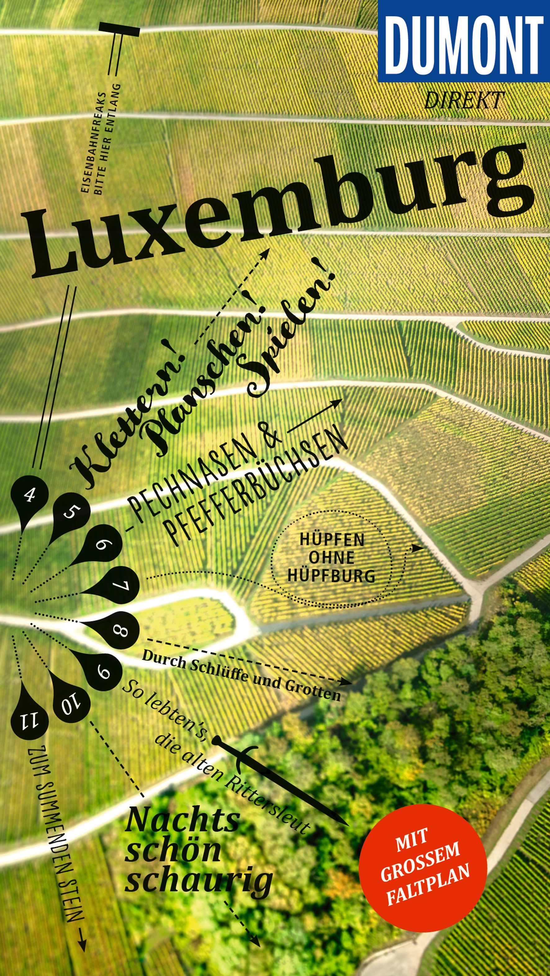 DUMONT direkt Reiseführer Luxemburg Cover, Landwirtschaft, Auf dem Land, Natur, Werbung, Plakat
