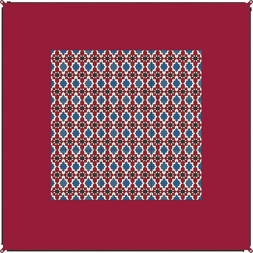 9961700100 BENT Teppich , rot mit Muster in der Mitte