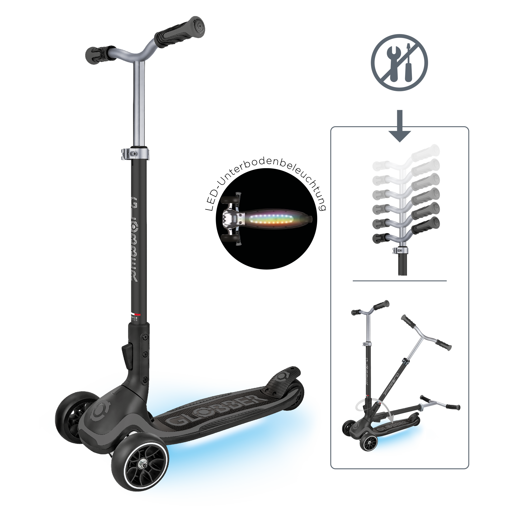 Transport, Fahrzeug, Kinderroller, Roller, Schwarz, Rad