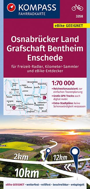 9783991211471 Cover Kompass Fahrradkarte Osnabrücker Land, Grafschaft Bentheim, Enschede
