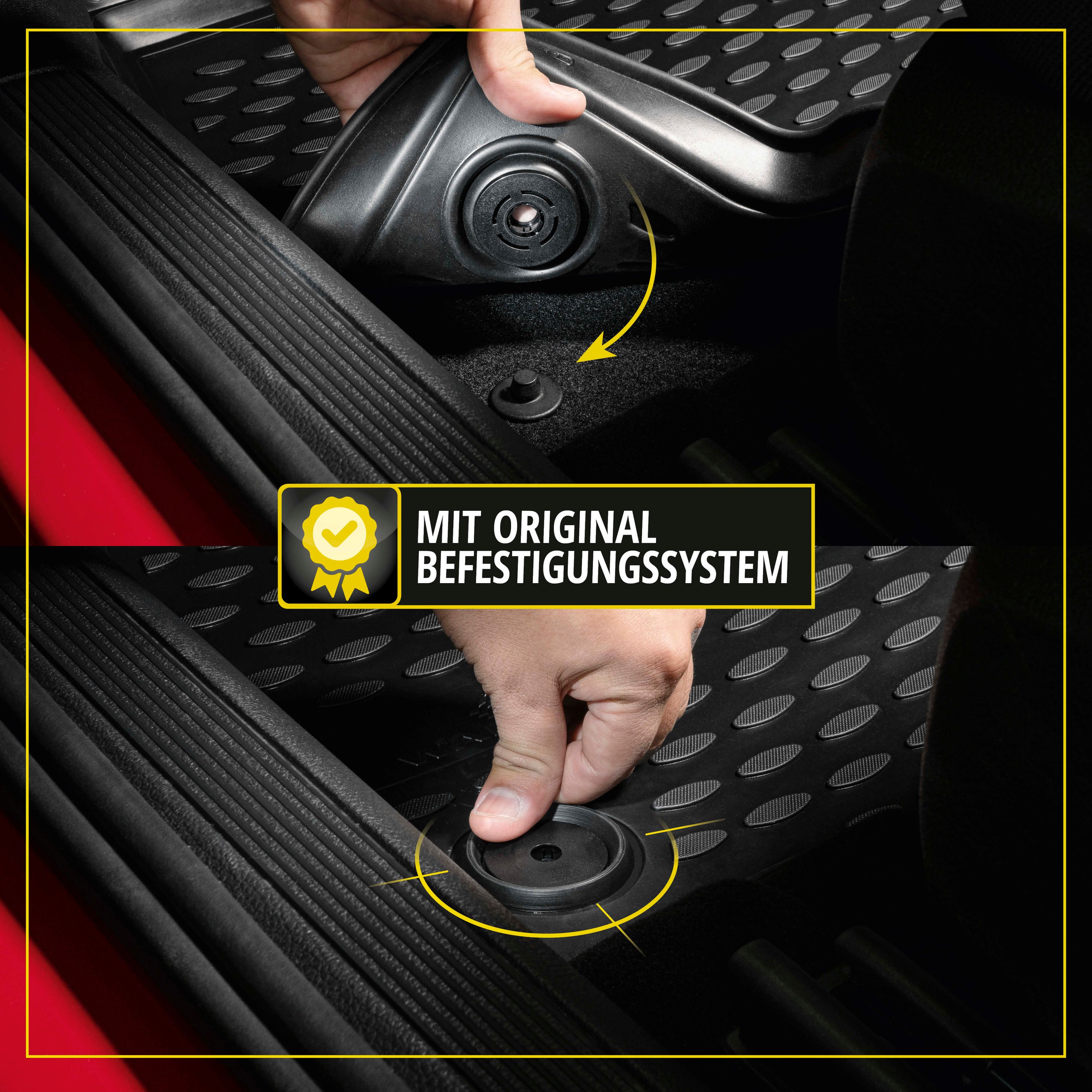 9001778750778_010 Fußmatte, Gummimatten XTR für VW Amarok 20, schwarz, Montage