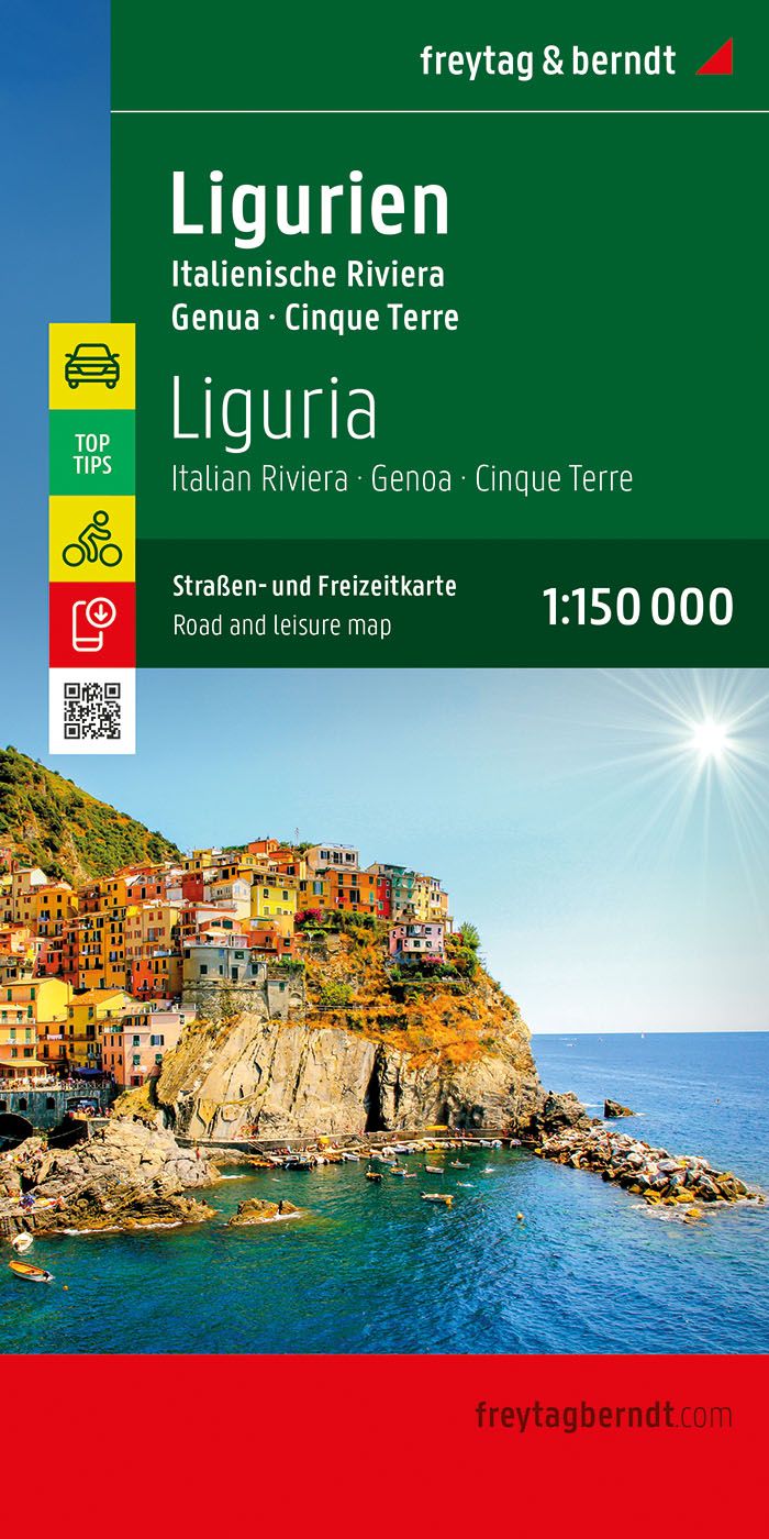 Ligurien, Straßen- und Freizeitkarte 1:150.000,f&b Werbung, Plakat,