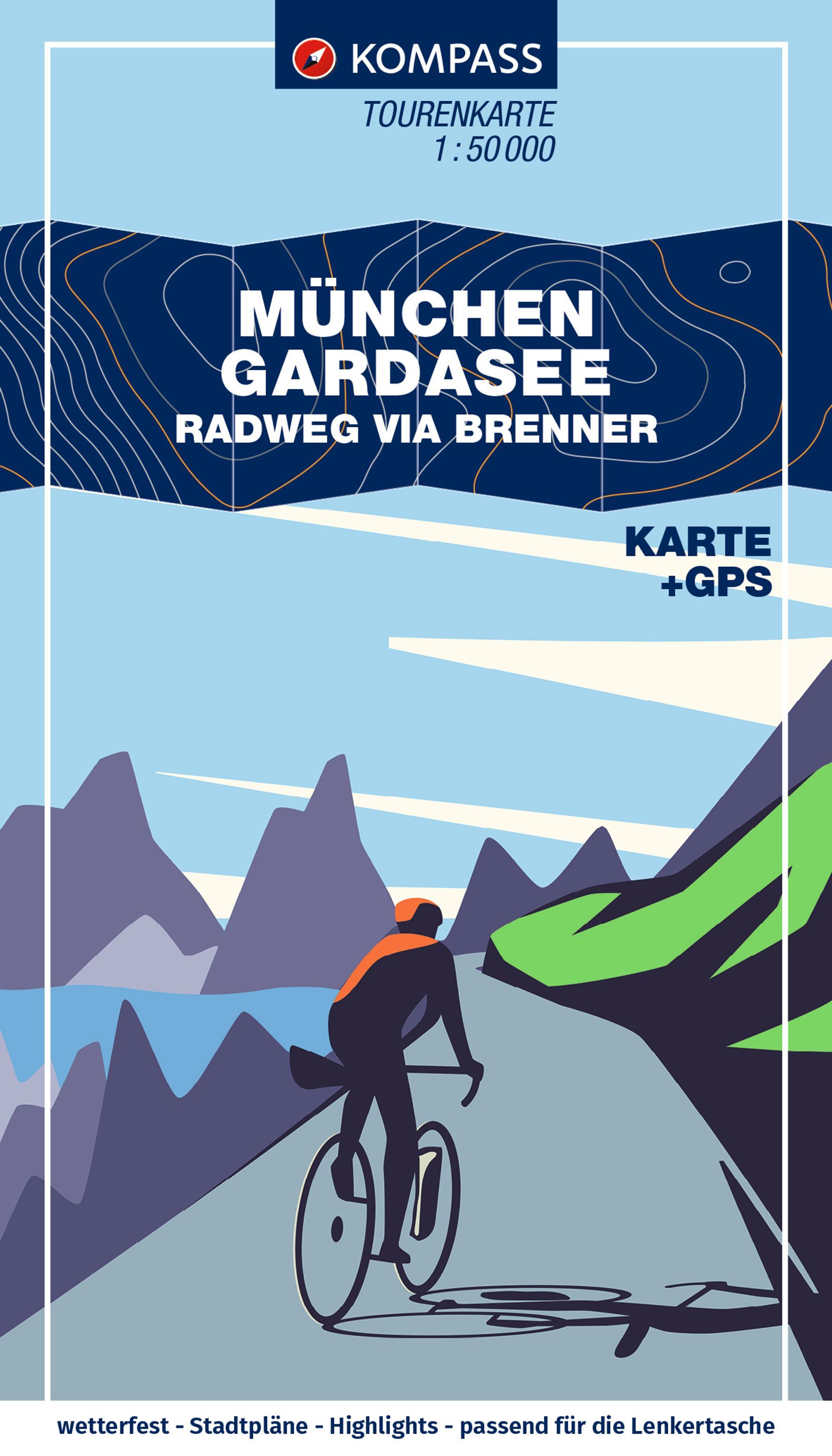 KOMPASS Fahrrad-Tourenkarte München 1:50.000 Werbung, Plakat, Person, Radsport, Rad