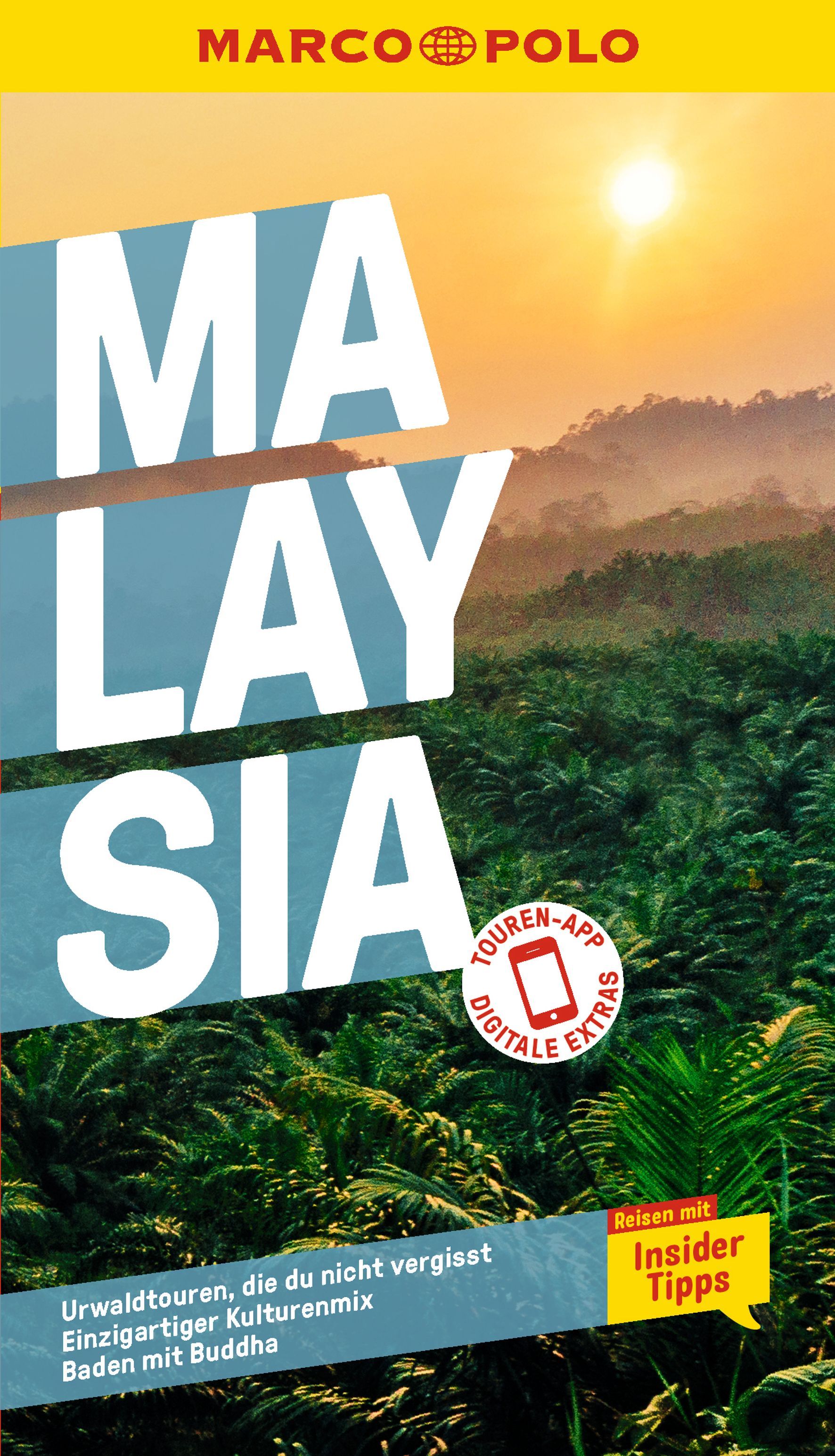 9783829750301 MARCO POLO Reiseführer Malaysia, Cover Regenwald mit Sonnenuntergang