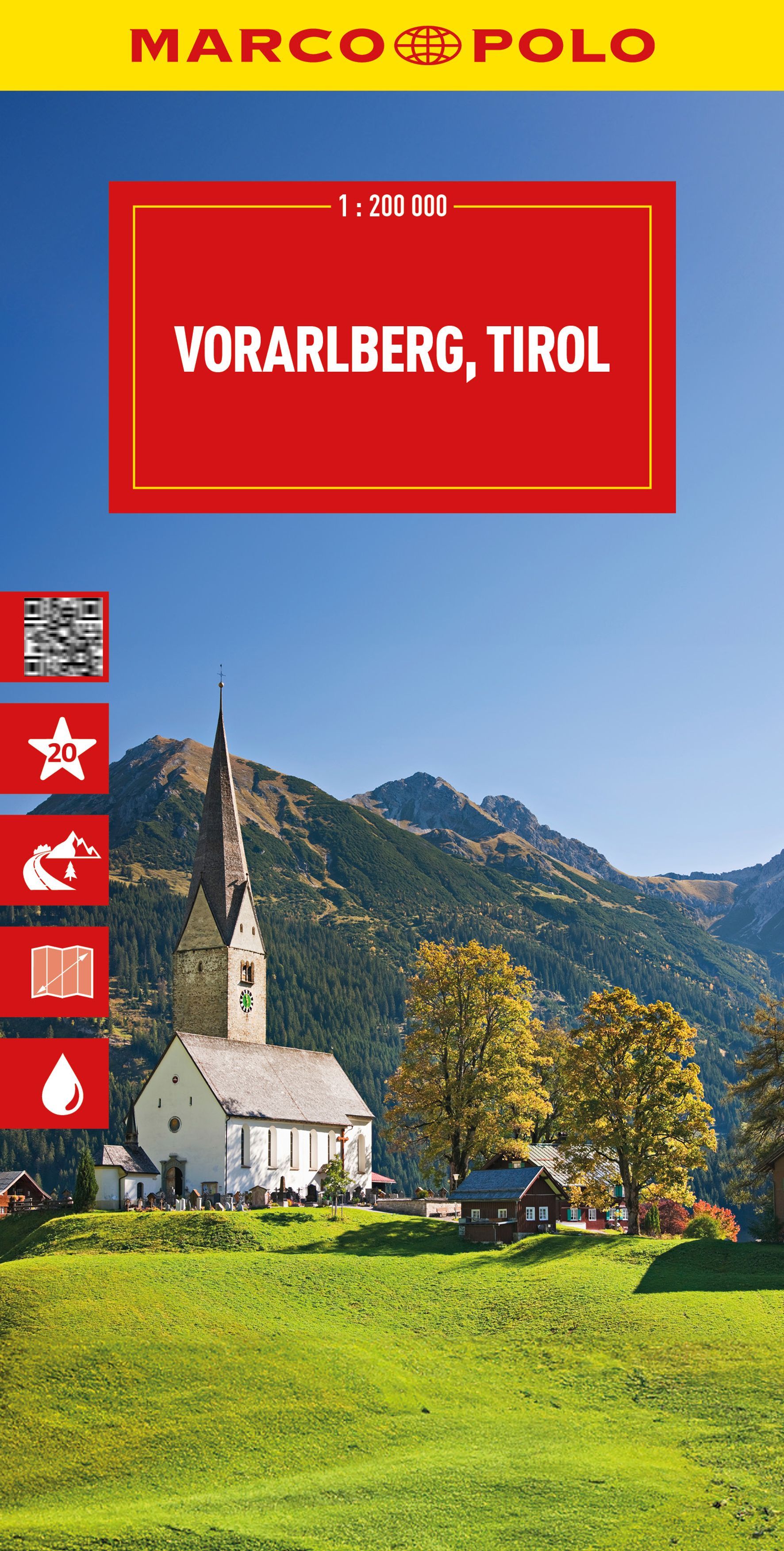 MARCO POLO Reisekarte Österreich Vorarlberg, Tirol Gras, Rasen, Turmspitze, Draußen, Natur