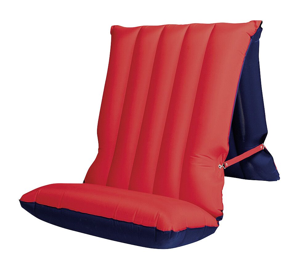 994359111 Sitz Liegematratze Blau Rot. Aufgestellt zum sitzen